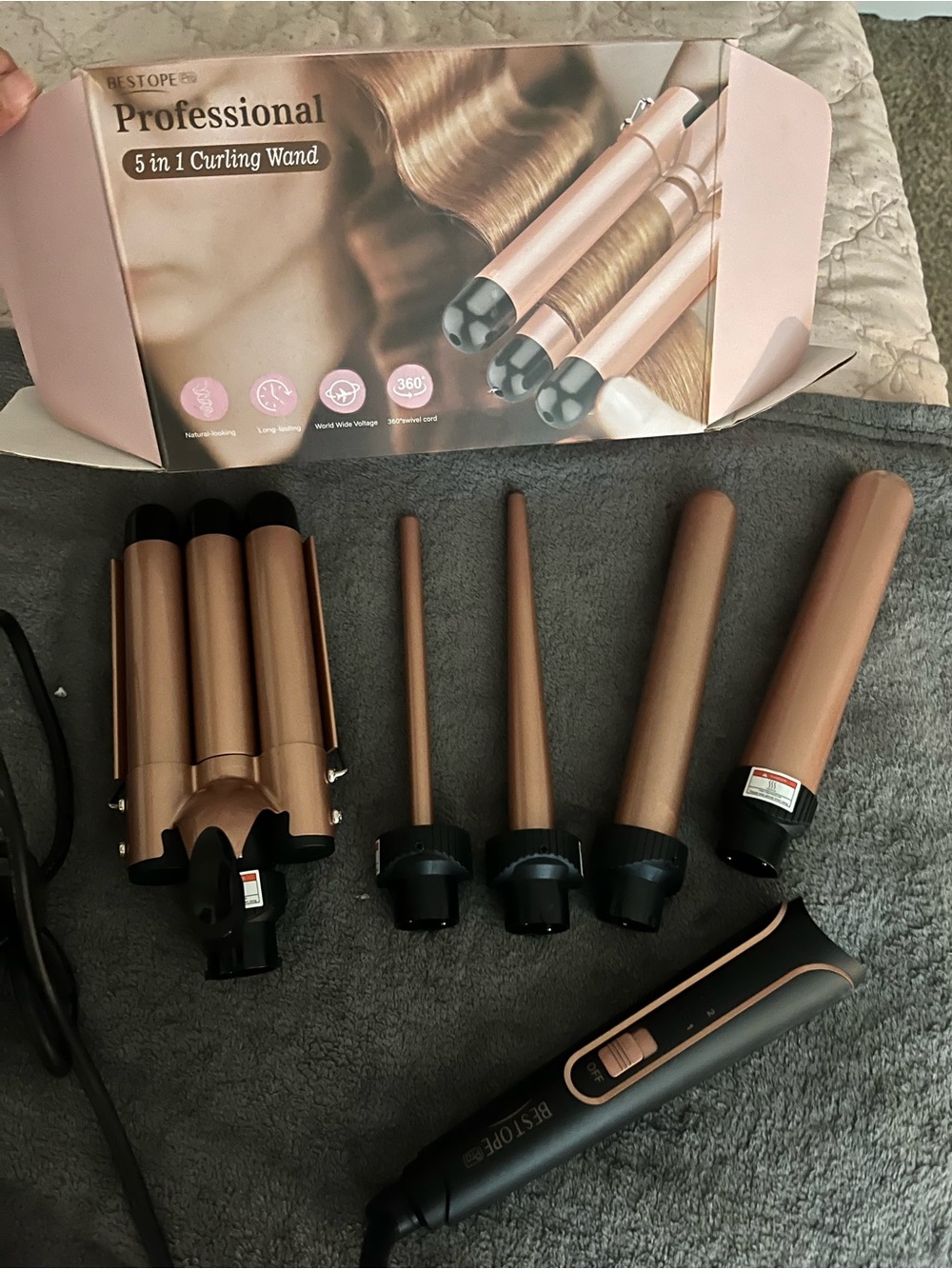 Professional 5-in-1 Curling Wand - Rose Gold